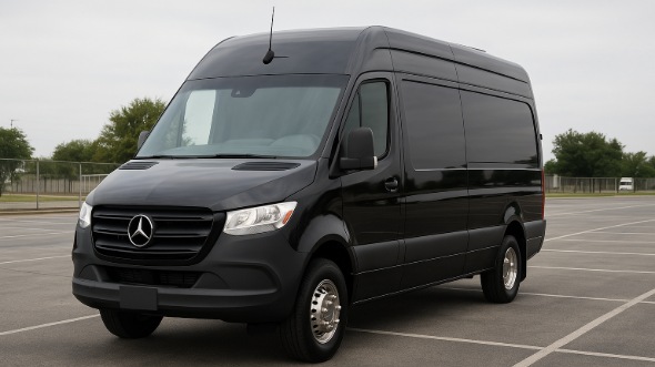 Exterior of Delano Party Bus Company's 14 Passenger Sprinter Limousine in Delano