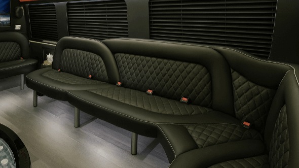 Interior of Rancho Cucamonga Party Bus Company's 14 Passenger Sprinter Limousine in Rancho Cucamonga