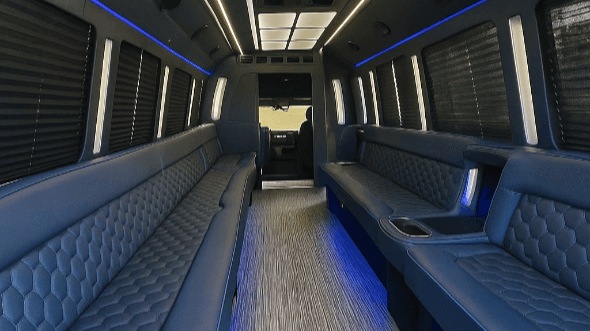 Interior of Lathrop Party Bus Company's 20 Passenger Party Bus in Lathrop