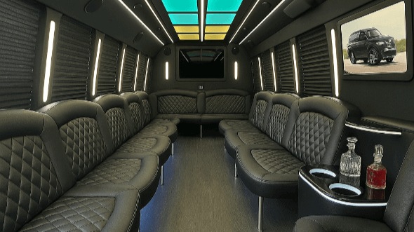 Interior of Ontario Party Bus Company's 20 Passenger Party Bus in Ontario