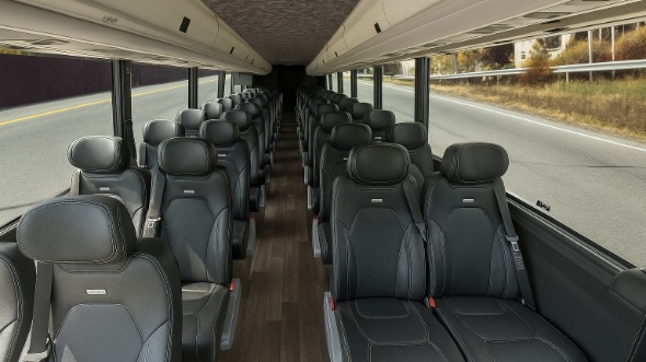 Interior of California Party Bus Company's 30 Passenger Minibus in California