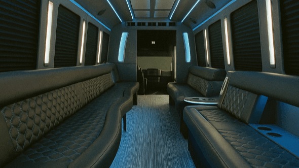Interior of Fairfield Party Bus Company's 30 Passenger Party Bus in Fairfield