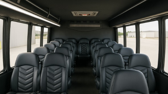 Interior of California Party Bus Company's 35 Passenger Minibus in California