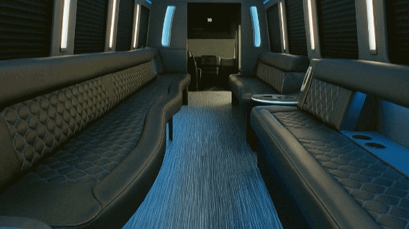 Interior of Clovis Party Bus Company's 40 Passenger Party Bus in Clovis