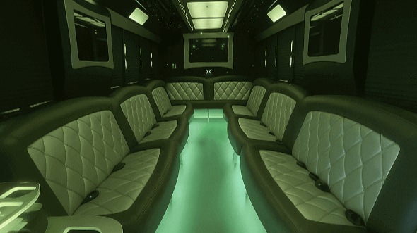 Interior of Garden Grove Party Bus Company's 40 Passenger Party Bus in Garden Grove
