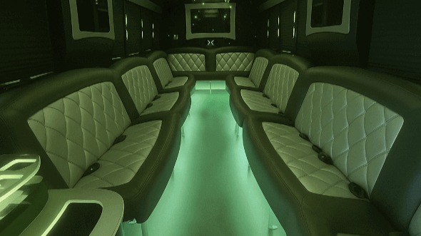 Interior of Montclair Party Bus Company's 40 Passenger Party Bus in Montclair