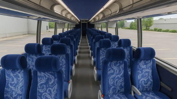Interior of California Party Bus Company's 46 Passenger Charter Bus in California