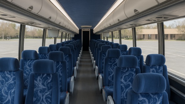Interior of California Party Bus Company's 48 Passenger Charter Bus in California