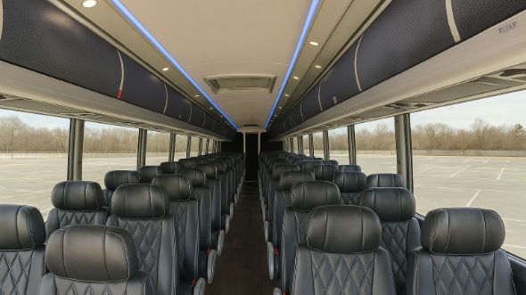 Interior of California Party Bus Company's 51 Passenger Charter Bus in California