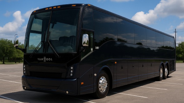 Exterior of California Party Bus Company's 56 Passenger Charter Bus in California