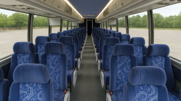 Interior of California Party Bus Company's 56 Passenger Charter Bus in California