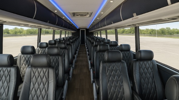 Interior of California Party Bus Company's ADA Charter Bus in California