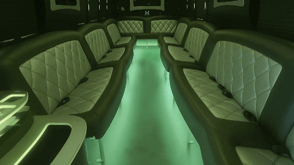 California 40 passenger party bus interior