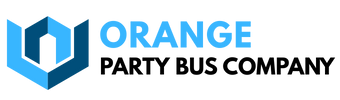 orange party bus company logo